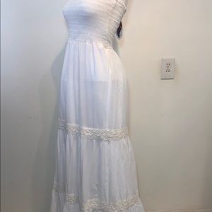 Boho Cotton Dress w/Lace Detail